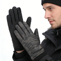 Fashion Windproof Men Warmth Camo PU Leather Winter Motorcycle Driving Gloves