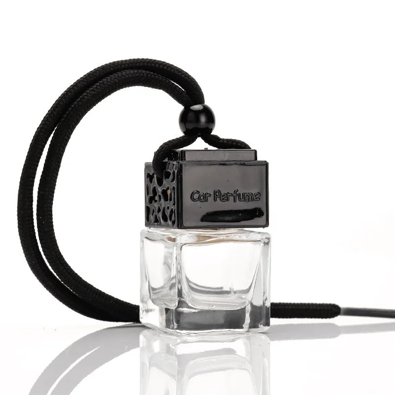 8ml Square Glass Bottle with UV Metal Alloy Cap Water Cube Diffuser Suspension for Car Air Freshener Screw Sealing Type