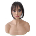 Machine Wefted Mongolia Remy Human Hair Clip-in Bangs Fringes for Women with 3 Mini Clips No Tangle No Shedding