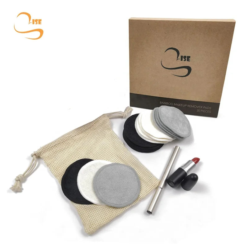 3.15"  Round Reusable Exfoliated Cosmetic Pads Chemical Free Soft Bamboo Make up Remover Pads Organic