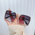 ADE WU STY9256A Fashion Square Oversized Shades Women Metal Frame Elegant Driving Sunglasses Trendy Famous Eyeglasses Wholesale