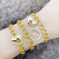 HOVANCI 4 Big Lock Charm Pendant Bracelet Bangle for Women Men Hip Hop Heavy Metal Lock Chain Bracelets Hand Charm Jewelry Gift