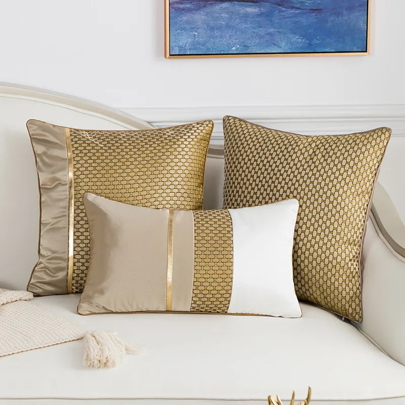 New Nordic Modern Light Luxury Golden Cushion Cover Lumbar for Home Sofa Cushion Pillow Case
