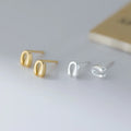 Women's Trendy 925 Sterling Silver Ear Bone Stud Earring High Quality 18K Gold Plated Geometric Pattern for Weddings