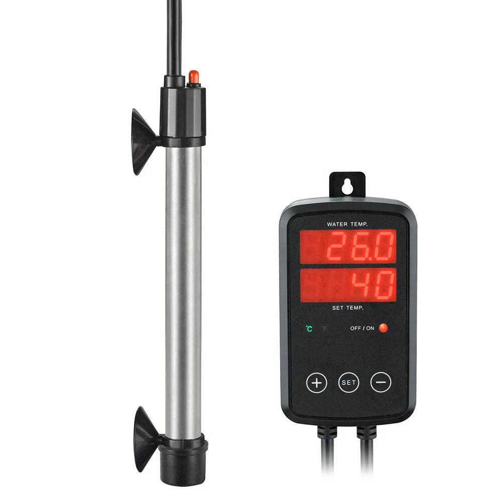 WEIPRO Submersible Titanium Metal Aquarium Heater 100W-500W Digital Temperature Controller Fish Tank Water Heater 110V 220V