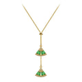 RisingMoon Collar Copper Gold Plated Baroque Style Classic Emerald Necklace for Women