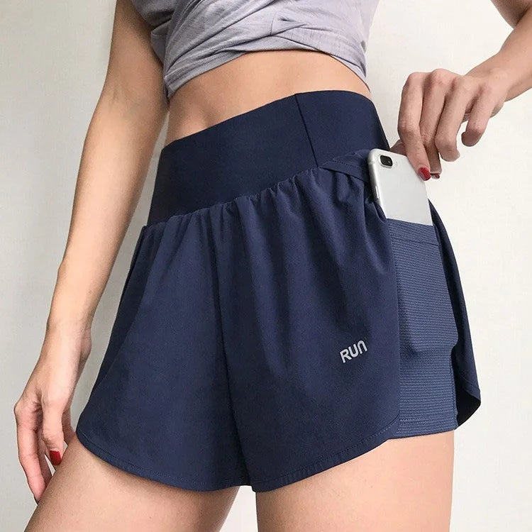 Women's Lightweight High-Waisted Summer Tennis Gym Shorts Breathable Quick-Drying Drawstring Pocket for Running Athletic Sports