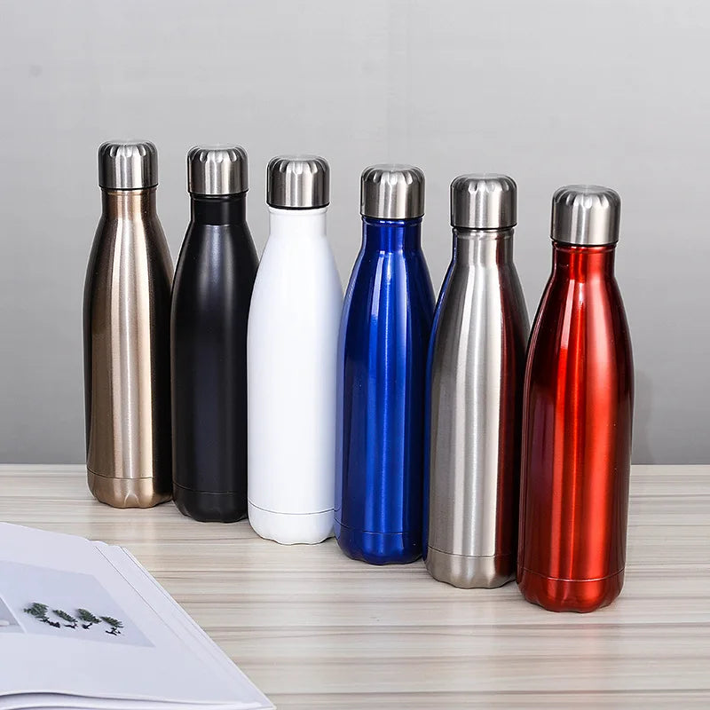 Zogifts Custom Logo 17Oz Leakproof Double Wall Vacuum Insulated Travel Thermal Flask Stainless Steel Water Bottle Cola 500ml