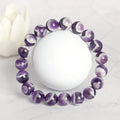 Genuine Natural Gemstone Purple Amethyst Crystal Stone Beads Bracelet Stretch Cord Gift Bracelets Jewelry Accessories 8 10 12mm