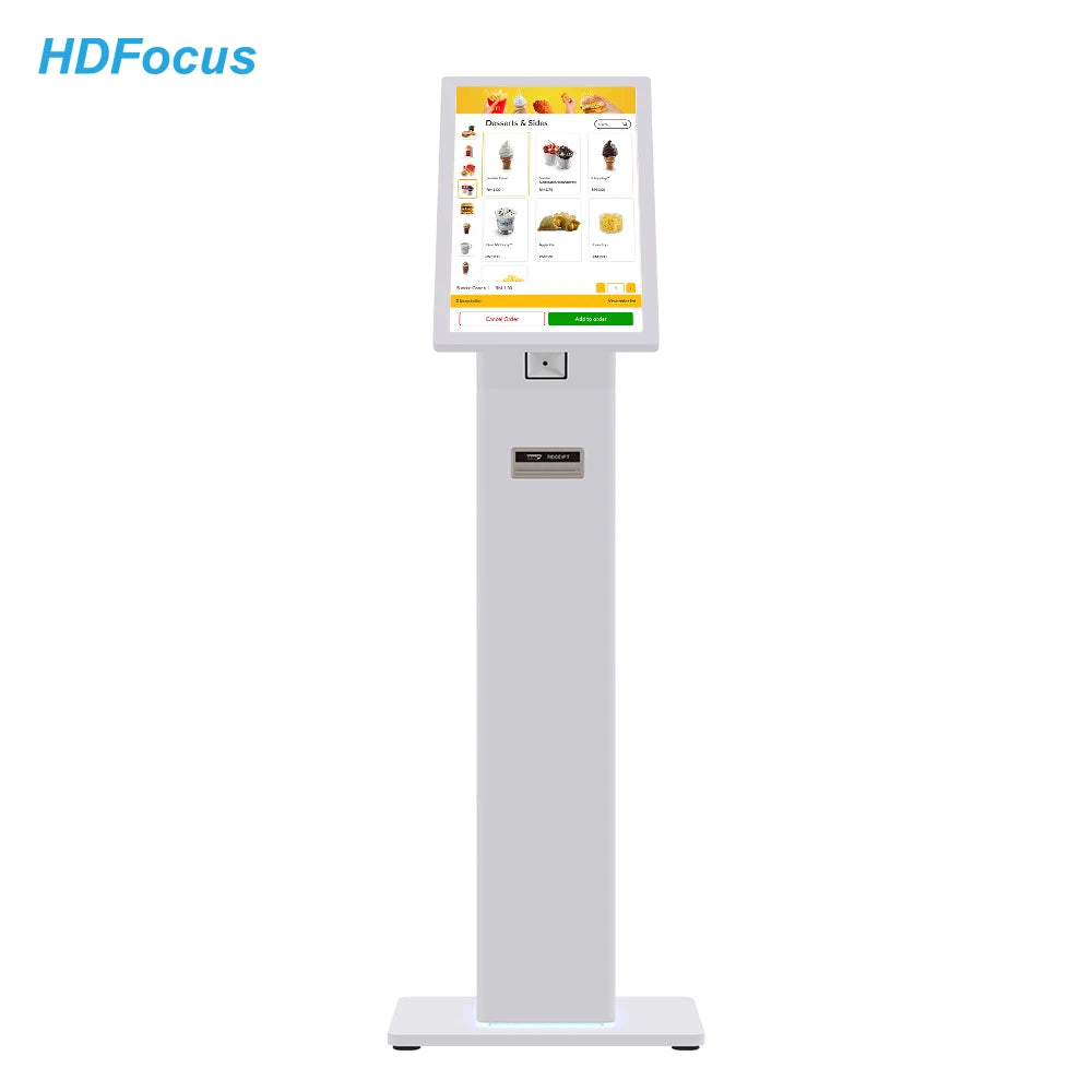 21.5" Automatic Touch Screen Kiosks With Terminal Printer Qr Code Scanner Self Service Ordering Machine Payment Kiosks