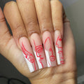 Wholesale Luxury Ballerina Glitter Coffin False Nails Long ABS Press-on Fake Nails with Custom Private Label for Fingers
