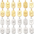 Trendy Charm Zodiac Horoscope Sign Medallion Pendant Real 18K Gold Plated Sparkle Necklace Bracelet Jewelry Making Supplies L82