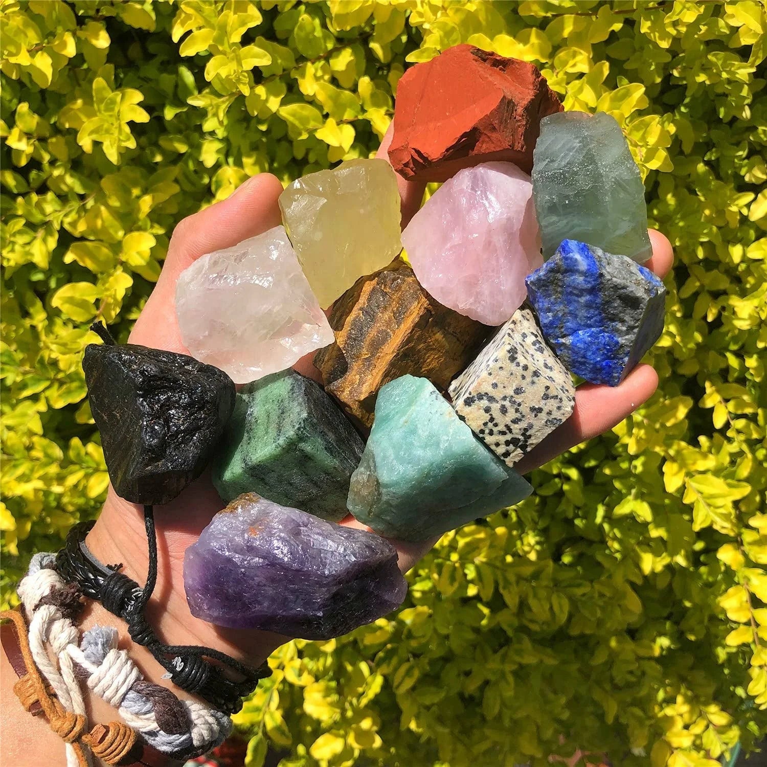 Stone Crystals Natural Set Rough Gemstones Raw Healing Stones Set Yoga Meditation Zen Aura Cleansing