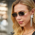 STORY STY9065C Trendy 2024 Brand Designer Vintage Frameless Luxury Sunglasses UV400 Retro Classic Rectangle Sunglasses Men Women