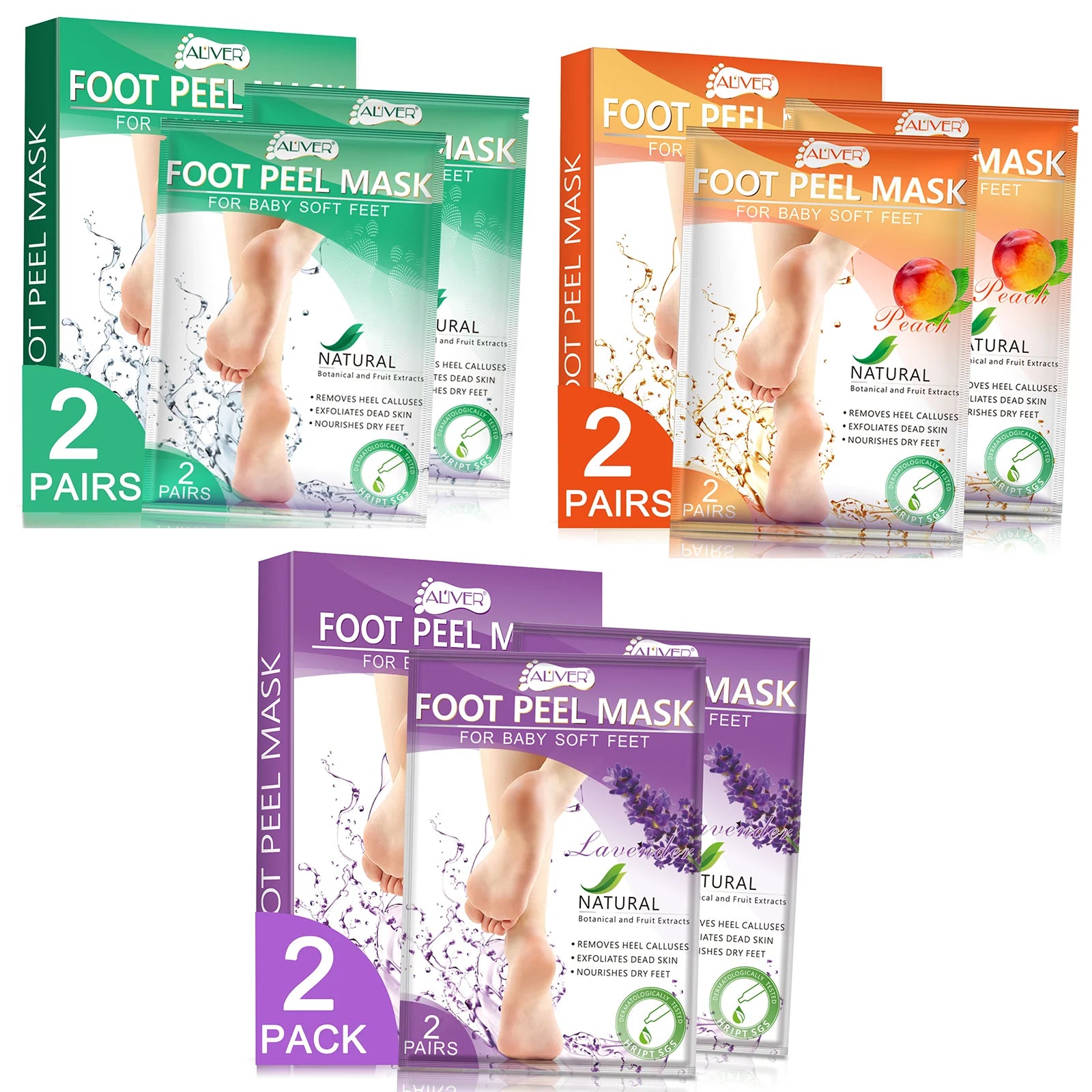 ALIVER Private Label Wholesale Nourishing Whitening Moisturizing Glycerin Lavender Organic Mask Footexfoliating Foot Mask
