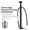 Aluminum Alloy Mini Portable Foot Operated Bicycle Pump Inflator for Road Bike Tyre MTB Floor Tire Presta Schrader Valves