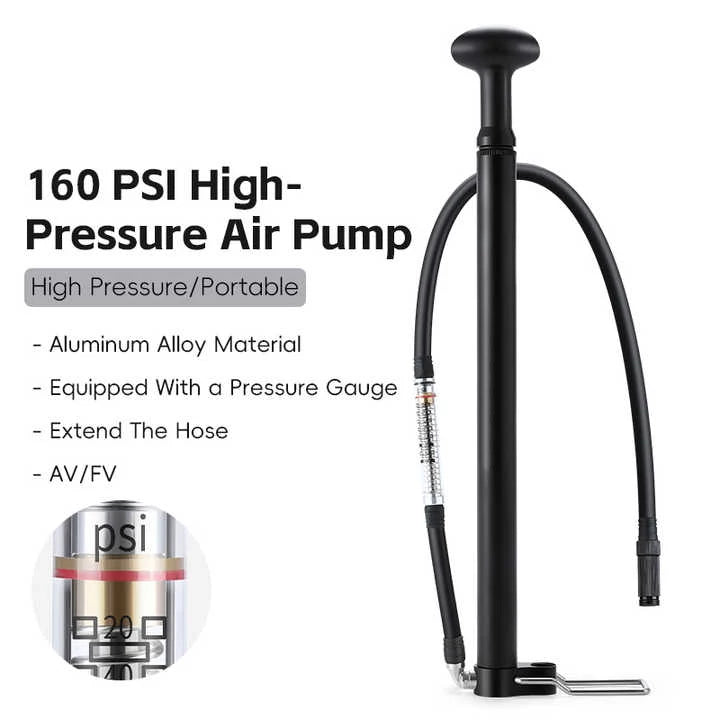 Aluminum Alloy Mini Portable Foot Operated Bicycle Pump Inflator for Road Bike Tyre MTB Floor Tire Presta Schrader Valves