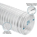 Industrial Flexible Transparent PVC Corrugated Hose Air Ventilation Duct with 20-300mm ID LKESS Brand Model LKE00711 20m Length