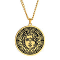 Greek God Apollo Ancient Greek Pagan Solar God of Sun Helios Apollo Amulet Laser Cut Talisman Stainless Steel Pendant Necklace