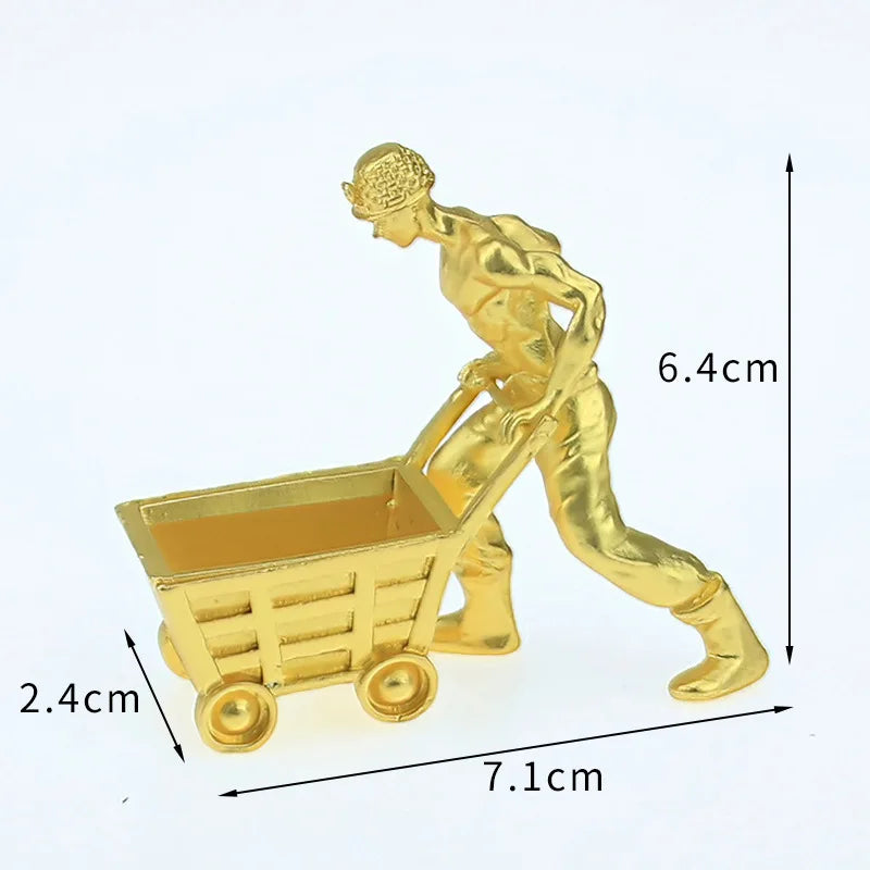 Home Decoration European Arts and Crafts Miners Alloy Metal Small Ornaments for Living Room Bedroom