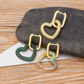 QIKU New Arrival Heart Shape Drop Earrings Copper Cubic Zircon Inlay Crystal Wedding Party Jewelry Gift Wholesale Dropshipping