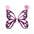 Large Drop Earrings for Girls Pink Sequin Butbagfly Cute Acrylic Mirrchainngs Hopink Trendy Stainless Steel Flower Drop Earrings