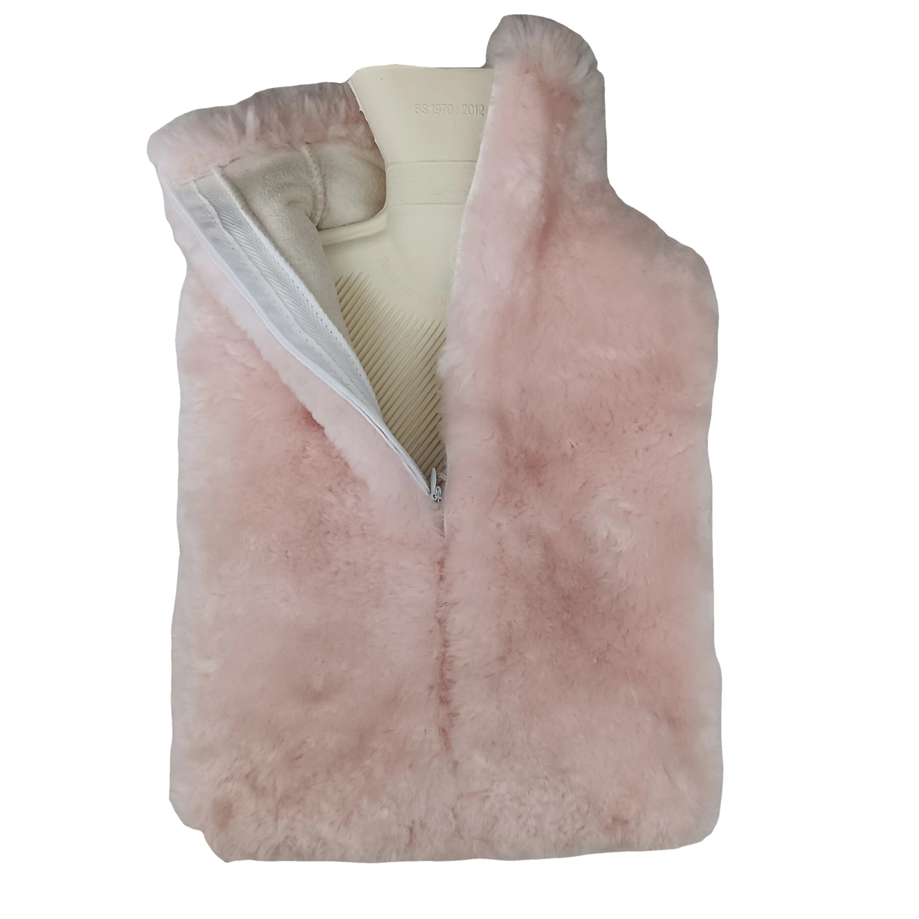 Sample Support Australian Sheepskin Shearling Cover 2 L Rubber Reusable Hot Water Bottle Lambswool Bottle Cover for Hand Warming