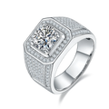 Hot Sales Fine 925 Silver Jewelry S925 Sterling Silver Men's Moissanite Ring 2ct 8mm Round Moissanite Wedding Rings for Men