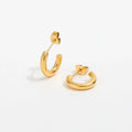 New Trendy Earring 18K Gold Plated Smooth C Pattern Stud Earrings for Women Stainless Steel Earrings Wholesale