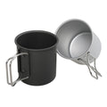 Hot Sale Camping Cup 300ml Aluminum Water Cup Mug with Foldable Handles and Lid for Outdoor Hiking Backpacking