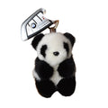 Sample Support Custom Mink Hair Panda Doll Plush Toy Soft Fur Pompom Bag Pendant Cute Fur Gift