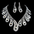 Light Luxury Jewelry Bride Wedding Flower Jewelry Set Series Shiny Rhinestone Crystal Teardrop Necklace Earrings Set for Women