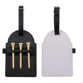 Custom Faux Leather Personalized Sublimation Blank Golf Tee Bag Tags With 3 Wooden Tees Accept Custom Printing