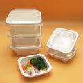 Disposable Kraft Paper BowlSquare Shape Food Containers Supplies Treat Bowls for Noodle Salad Soup Snack