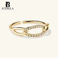 Fine Jewelry Trendy Luxury Stylish Chic 18k Gold Plated Custom 925 Sterling Silver Pave Zircon Oversized Curb Rings for Women