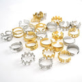 Fashion Personality Vintage Open Ring High Quality 18k Gold Steel Color Stainless Steel Rings for Women