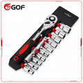 GOF 12-Piece Ratchet Wrench Set CR-V 1/4'' 1/2'' Sockets Extension Rod DIY Projects OEM Supported Customizable Spanner Set MegaBDM