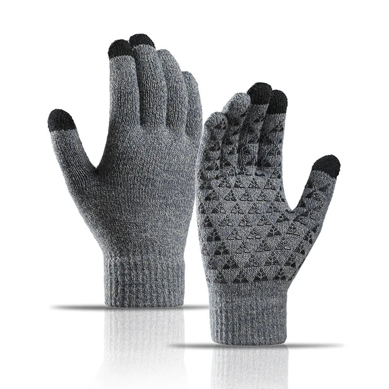 Anti slip Unisex Knitted Gloves Winter Warm Gloves Outdoor Touch Screen Gloves Acrylic Gloves