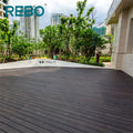 REBO Outdoor Solid Bamboo Deck Flooring Tongue Groove System Modern Design 5-Year Warranty Medium Plank Oiled Finish