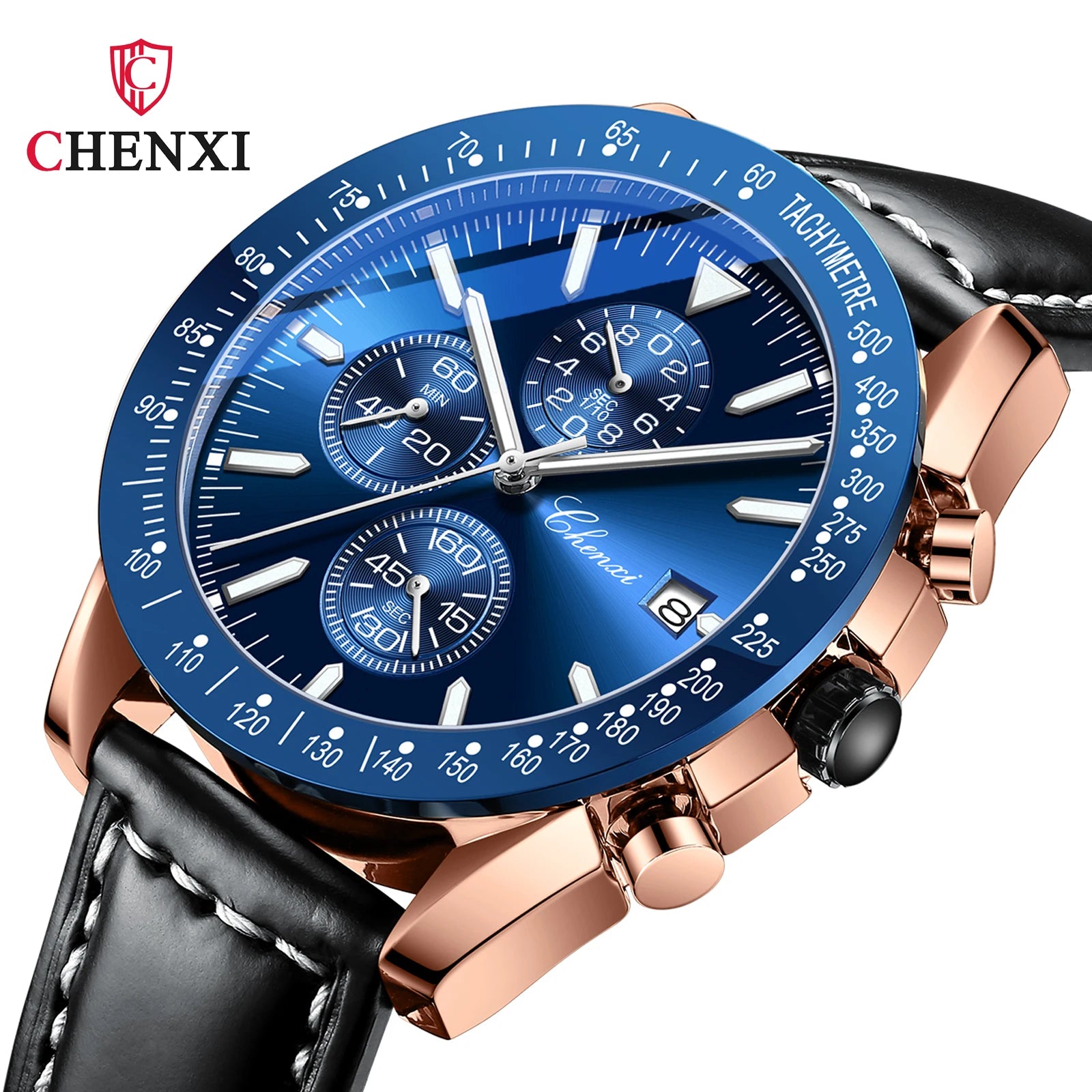 New CHENXI Watch 960 Big Dial Business Mens Clock Luxury Quartz Watches Leather Waterproof Wristwatches Men Watch OEM Gift