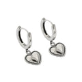 Niche Design Sense Retro Worn Beaded Side Earrings Jewelry Smooth Heart Texture S925 Sterling Silver Earrings for Women