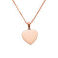 Factory Customized Mirror Laser Engravable Stainless Steel Woman Peach Heart Love Heart  Pendant Necklace for Holiday Gift