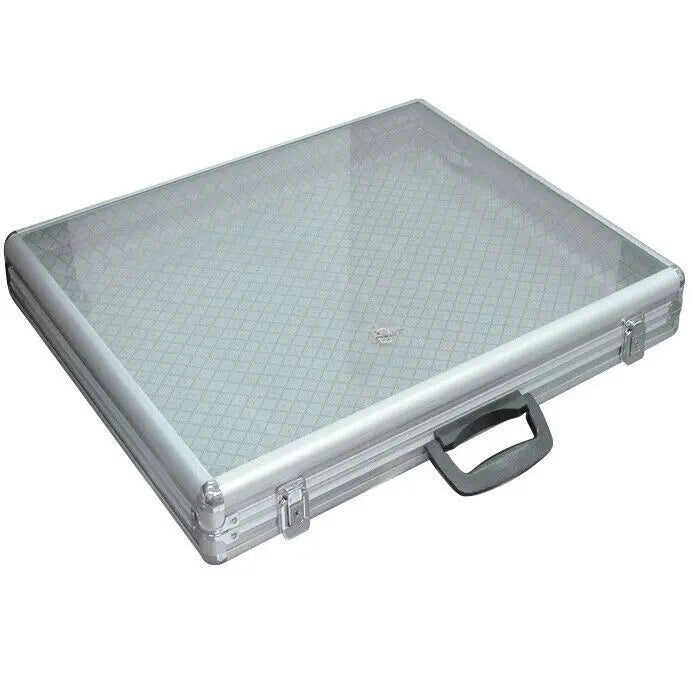 Key Locking Large Aluminum Tempered Glass Top Display Case Aluminum Glass Top Display Locking Travel Case