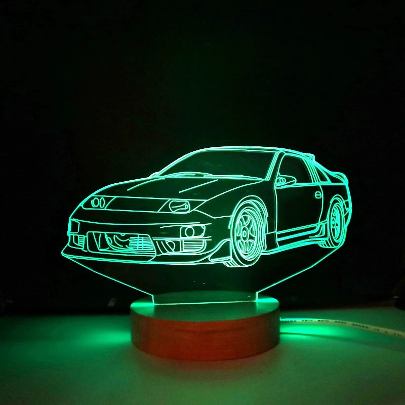2023 Hot New Car 3D Optical Illusion Lamp with Remote & Smart Touch 16 Colors Dimmable Bedroom Decorations Bedside Lamp