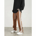 OEM Latest New Design Trousers for Men Street Wear Stock Cotton Flared Men Stripe Track Zipper Pants