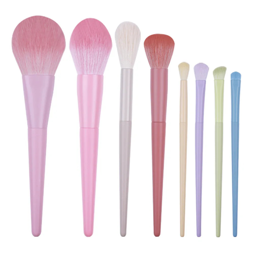2026 YUE New Product Beauty Tool Blush Loose Foundation Brush Storage Full Set of 8 Color Paint Makeup Brush Set