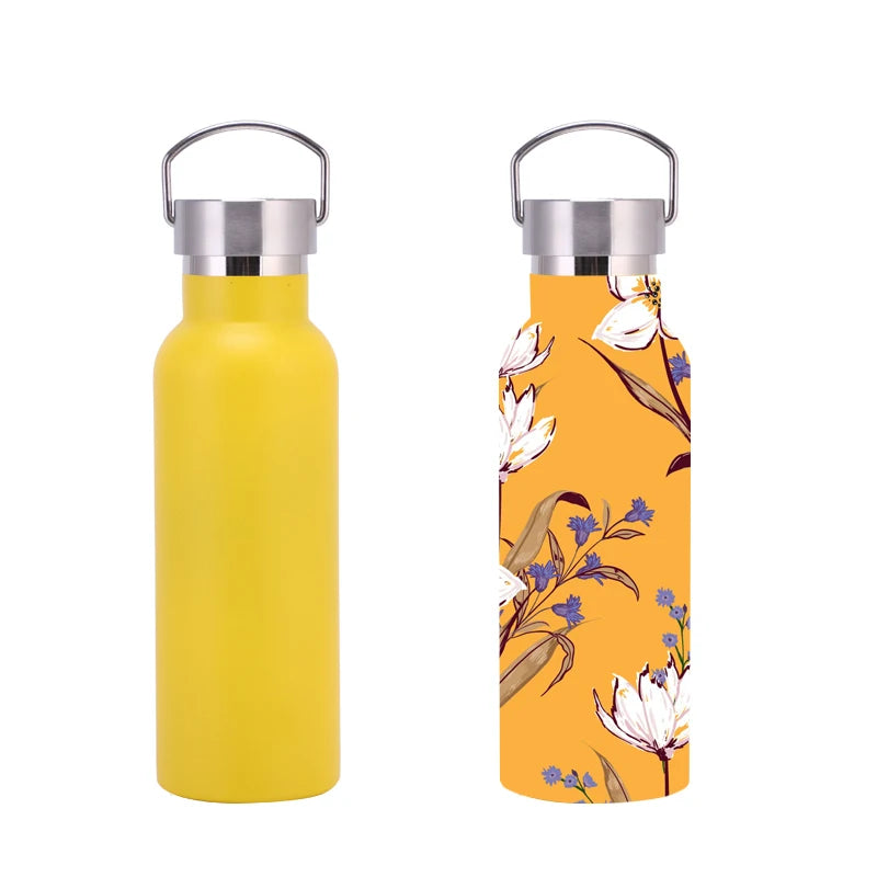Customized 500ML Double Wall Insulated Stainless Steel Sublimation Cups Vacuum Flask Bottles With Stainless Lid for Water