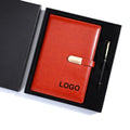 Custom Logo Business Gift Embossed PU Leather Journal Notebook and Pen Set