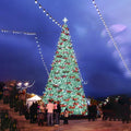 Outdoor Waterproof Commercial Street Decor Giant Illuminated Christmas Tree Standing Base Snowing Lighting Musical PVC Material