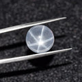 Roomy Loose Star Sapphire  Round Cabochon 6 Rays Flat Back  Transparent Star White Sapphire